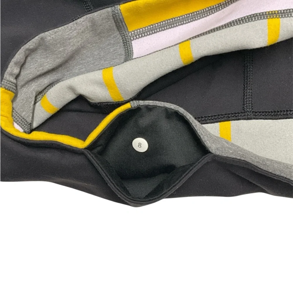 Lululemon Black‎ Yoga Leggings Size 8 Colorblock Waistband